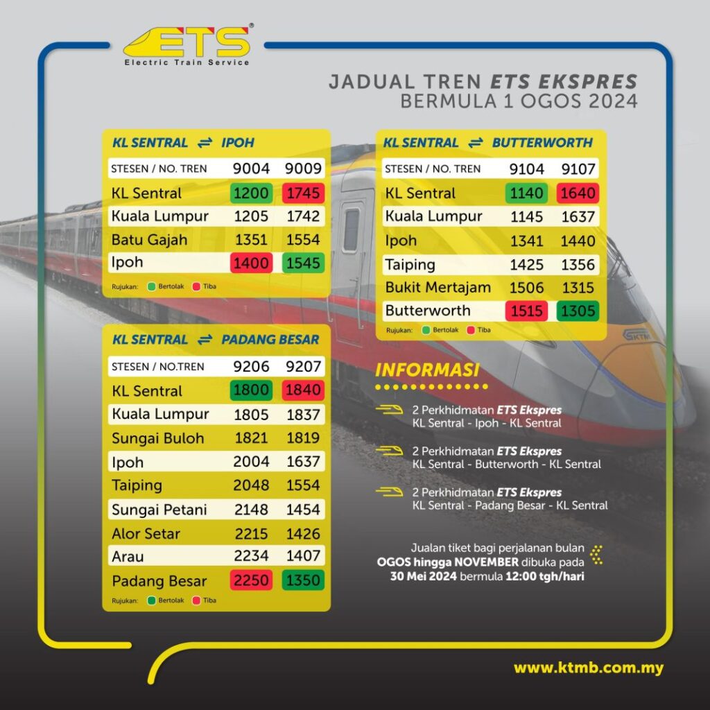 Jadual Perjalanan Baru ETS