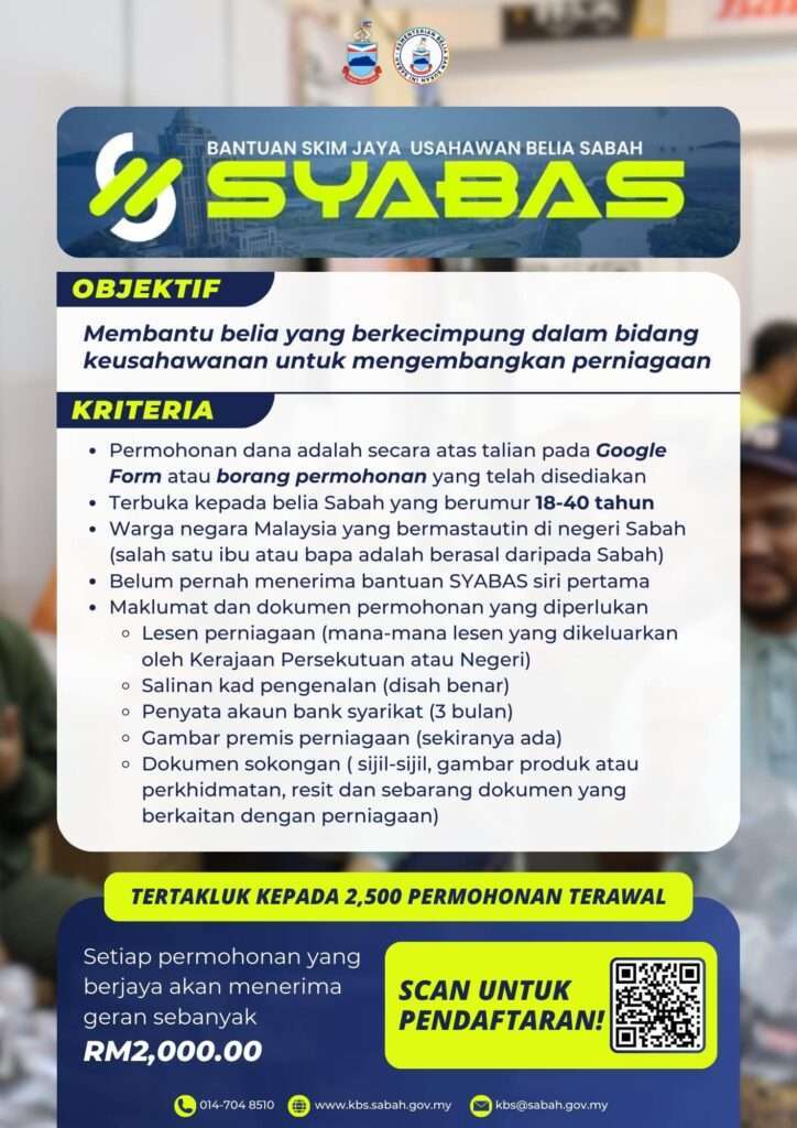 Permohonan Skim Jaya Usahawan Belia (Syabas) 2024