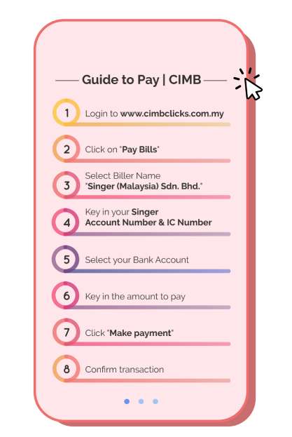 Cara Bayar Hutang Singer guna CIMB